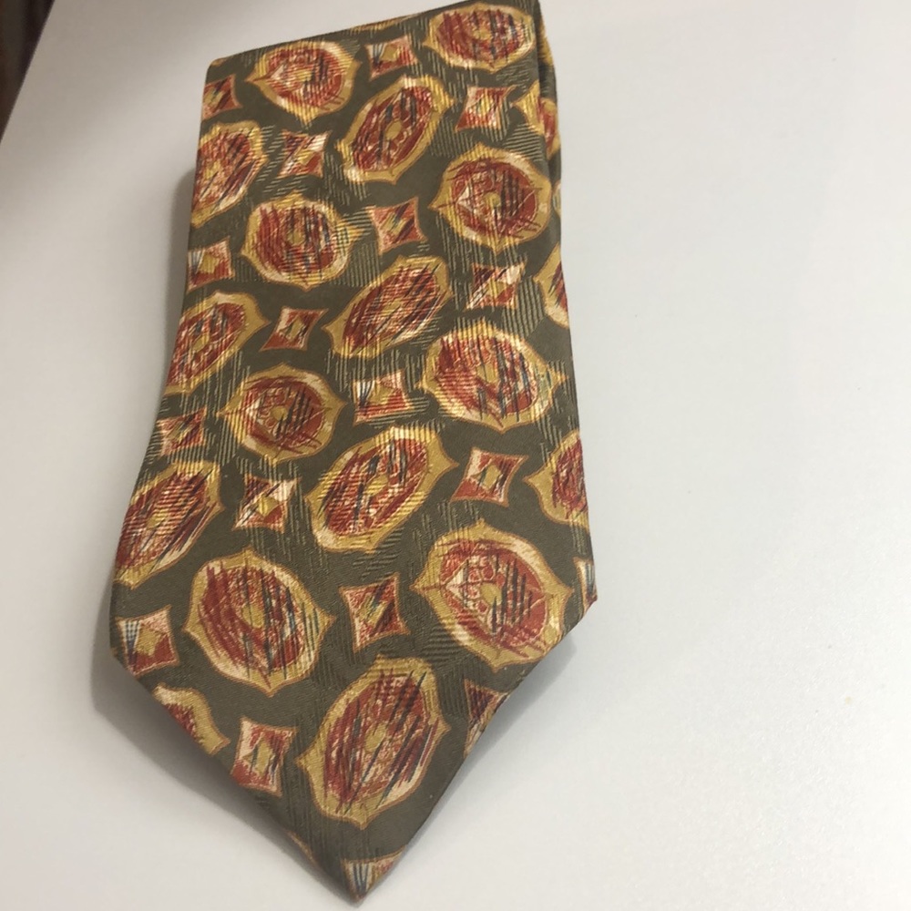 Burberry Tie - Green/ Gold - Picture 6 of 8